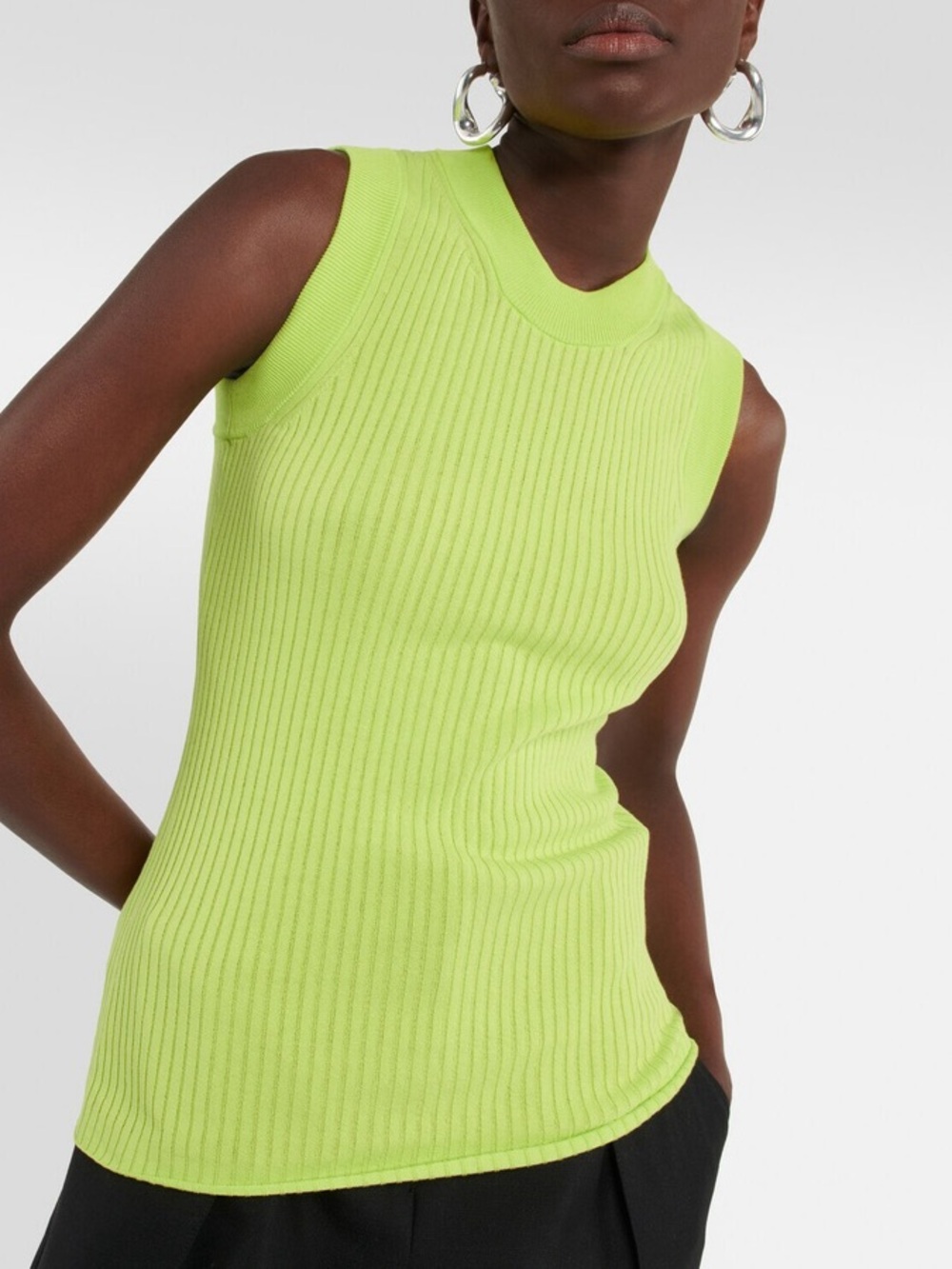Sportmax - Nido ribbed-knit cotton tank top size S